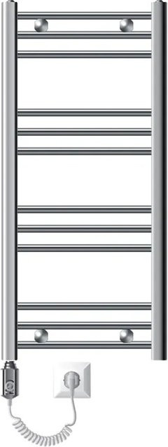 ECD Germany Badheizkörper Elektrisch mit Heizstab 600W, Farbe: Chrom, B/H: 40 x 80 cm - Bild 2