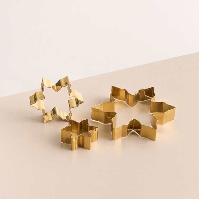 Bloomingville Ausstechformen Cailie 3-er Set aus Edelstahl in Goldfarben - Bild 1