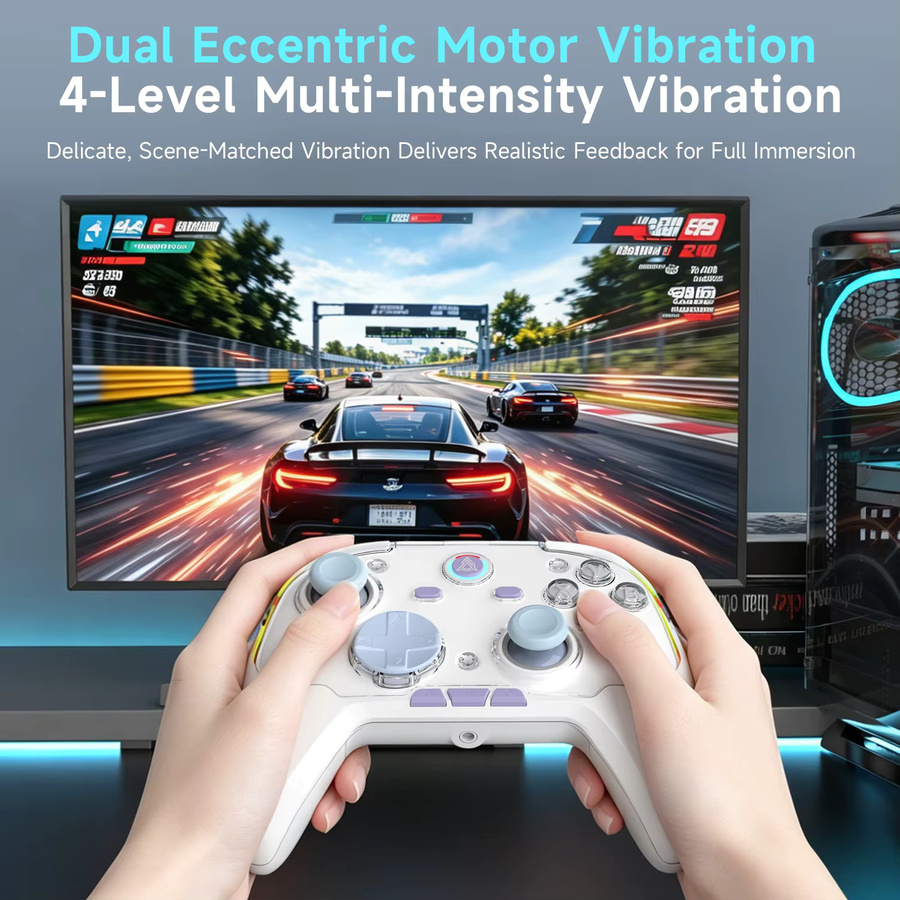 AJAZZ GP100 Kabelloser Joystick-Gamecontroller in Weiß für PC, Handy und Nintendo Switch - Bild 3