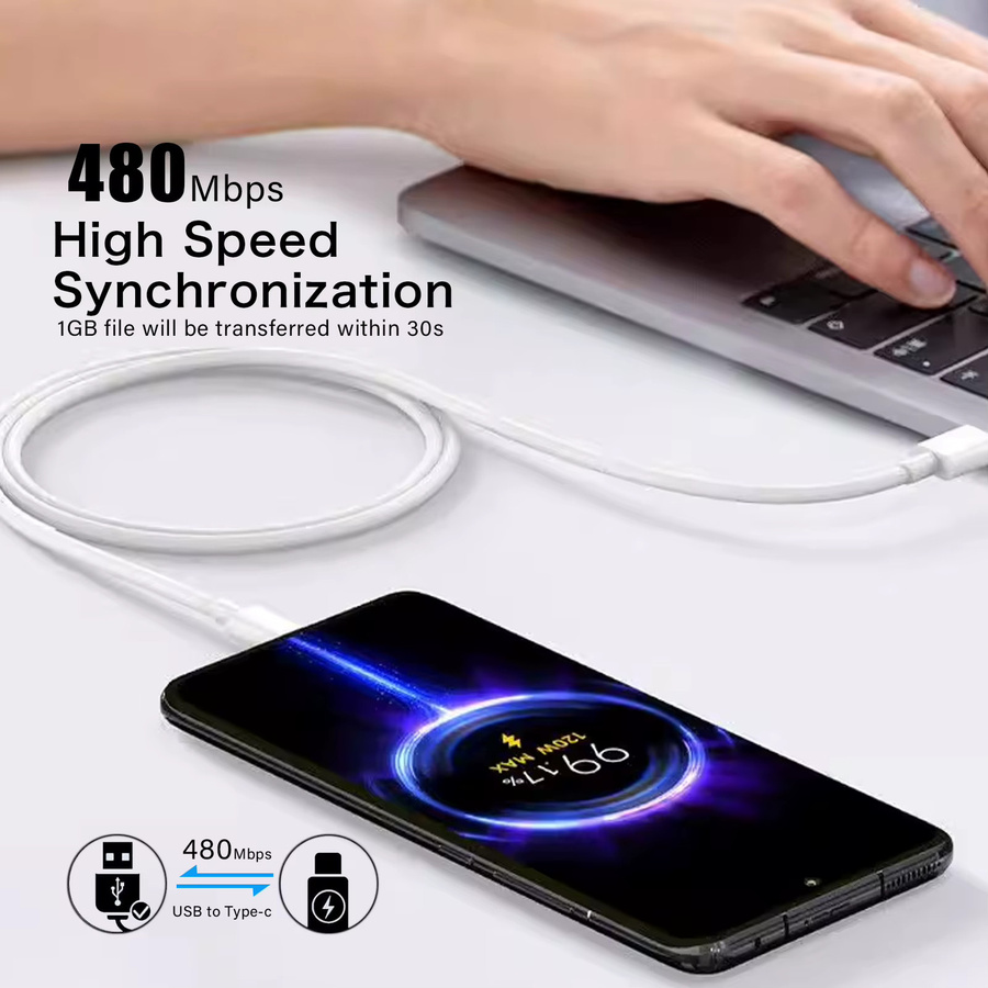 Xiaomi Typ-C Hypercharge Ladekabel 120W in Weiß für Xiaomi MIX Flip, Redmi Note und POCO F-Serie - Bild 5