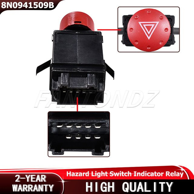 Notfall-Warnblinklichtschalter für Audi TT MK1 8N 1998-2006, Blinkerrelais Steuerschalter 8N0941509B - Bild 1