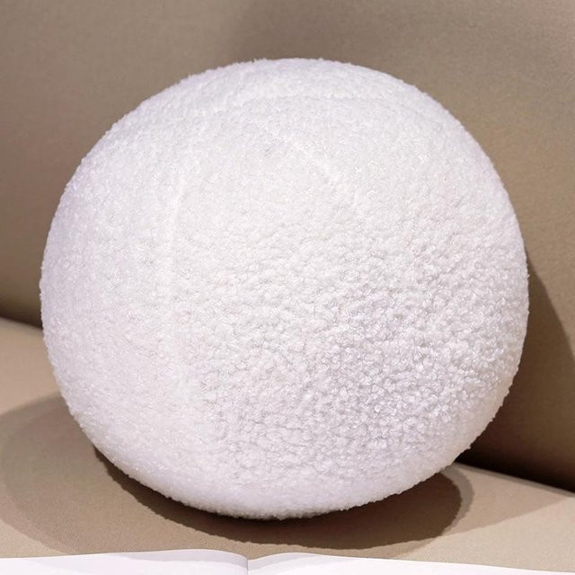 Yiran toy Plüschball Kissen in Weiß, rund, Durchmesser: 30 cm - Bild 1