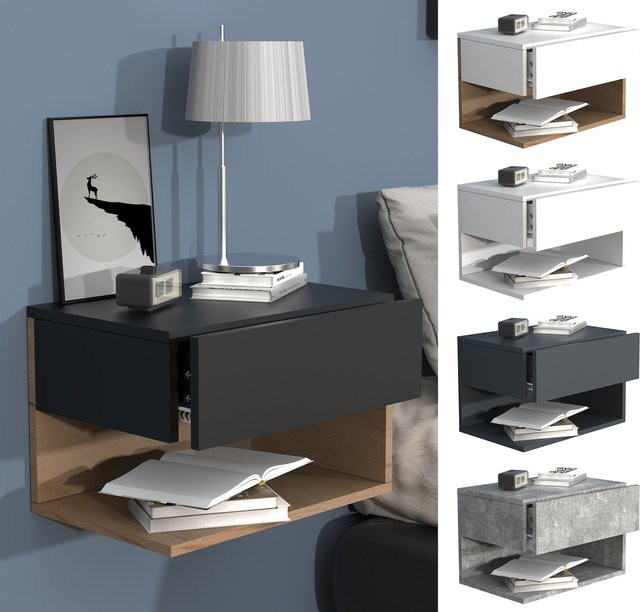 VCM Nachtschrank Usal XL Wandboard mit Schublade, H x B x T: 30 x 45 x 32 cm - Bild 1
