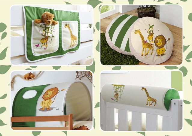 TiCAA Kinder Hochbett Zubehör Set 4-teilig, Mehrfarbig - Bild 1