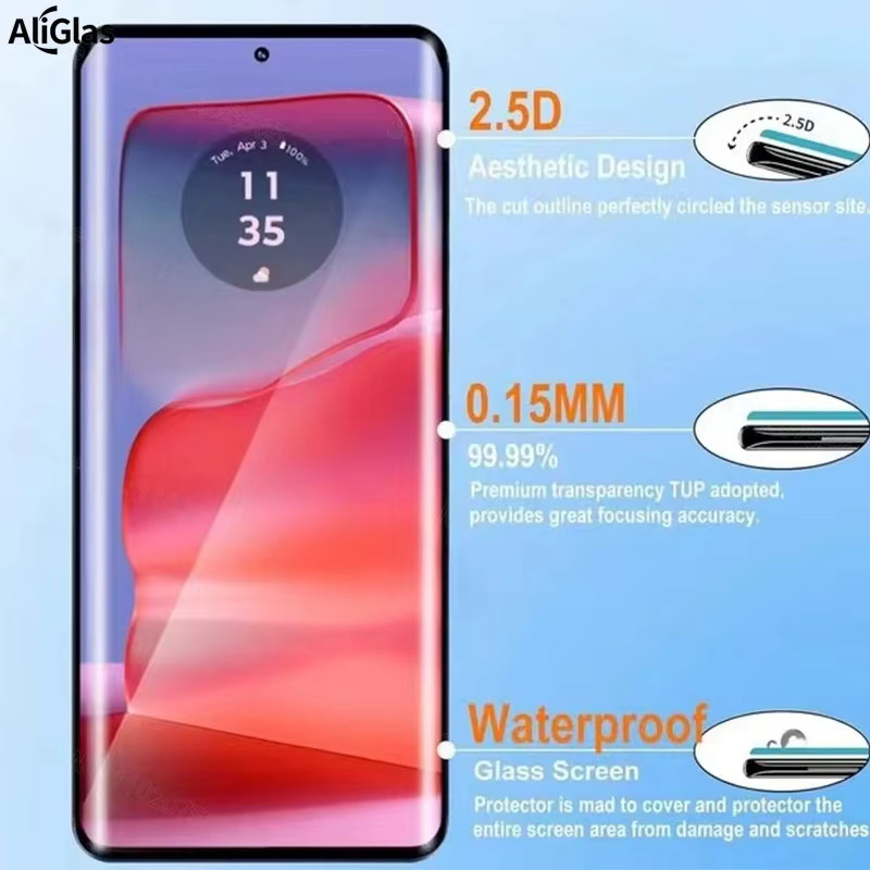 3D gebogenes 9H gehärtetes Schutzglas für Honor Magic 8 Pro und Honor Magic 7 Pro sowie Honor Magic 7 Lite, transparent - Bild 2