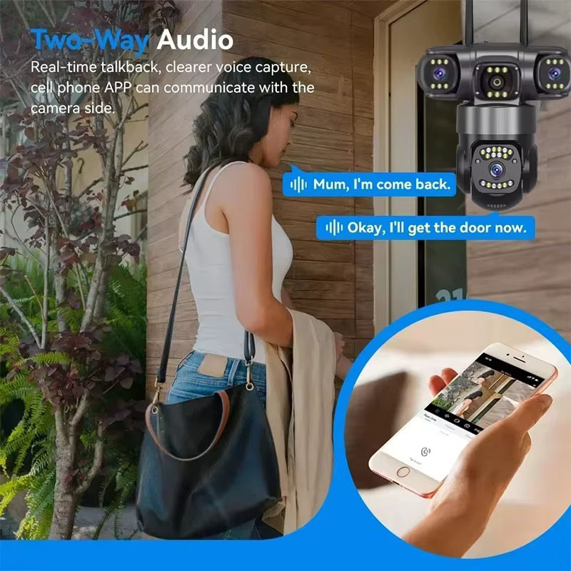 Abay WLAN IP-Kamera für Außenbereich mit 12MP, Drei Objektiven, KI-Tracking, PTZ und 10-fach Zoom in Schwarz - Bild 3