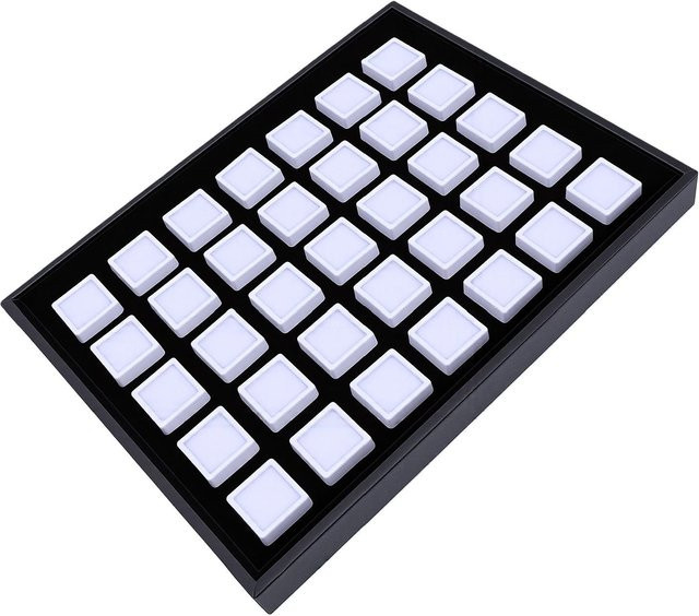TOMTOP JMS Schmuck-Displaybox Set aus transparentem Acryl mit schwarzer Schaumstoff-Samt-Auskleidung, 35 Stück - Bild 1