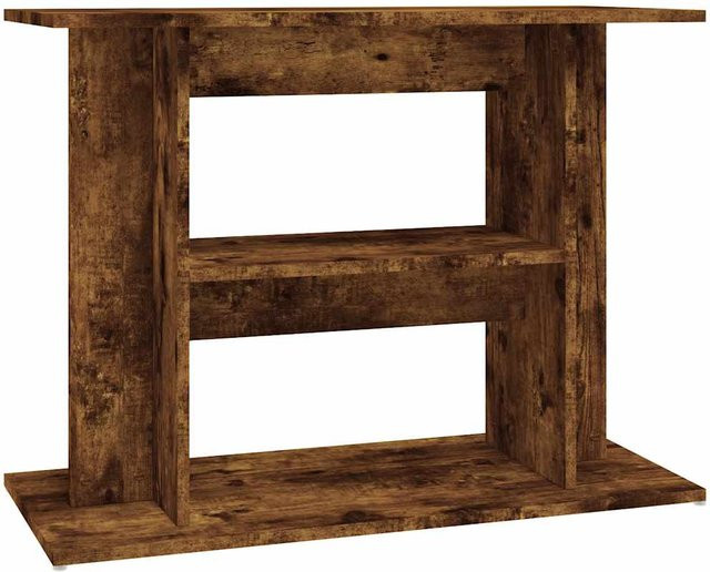 Aquariumunterschrank Yiwydaa aus Holzwerkstoff in Geräucherte Eiche, Farbe Braun, B/T/H: 80 x 35 x 60 cm - Bild 1