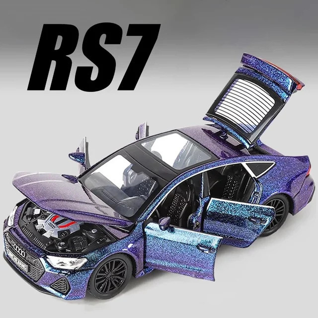 RMZ City RS7 A6L Auto Modell, 1:32, Metall, mit Licht und Sound, Zurückziehen - Bild 1