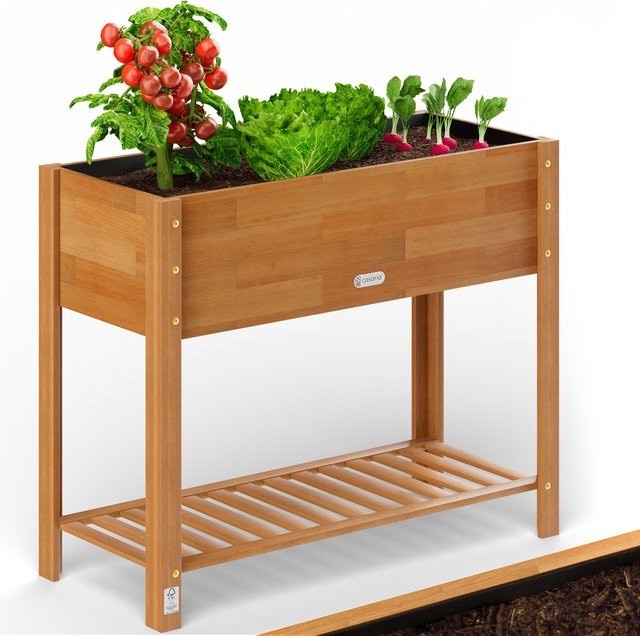 CASARIA Hochbeet aus Akazienholz in Braun, B/T/H: 100 x 40 x 84 cm - Bild 1