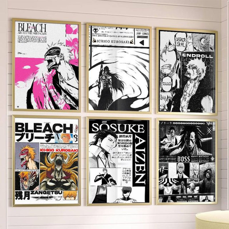 Anime Bleach Leinwandbild als mehrfarbiges Wandkunst-Poster im Hochformat für dein Wohnzimmer oder Schlafzimmer - Bild 1