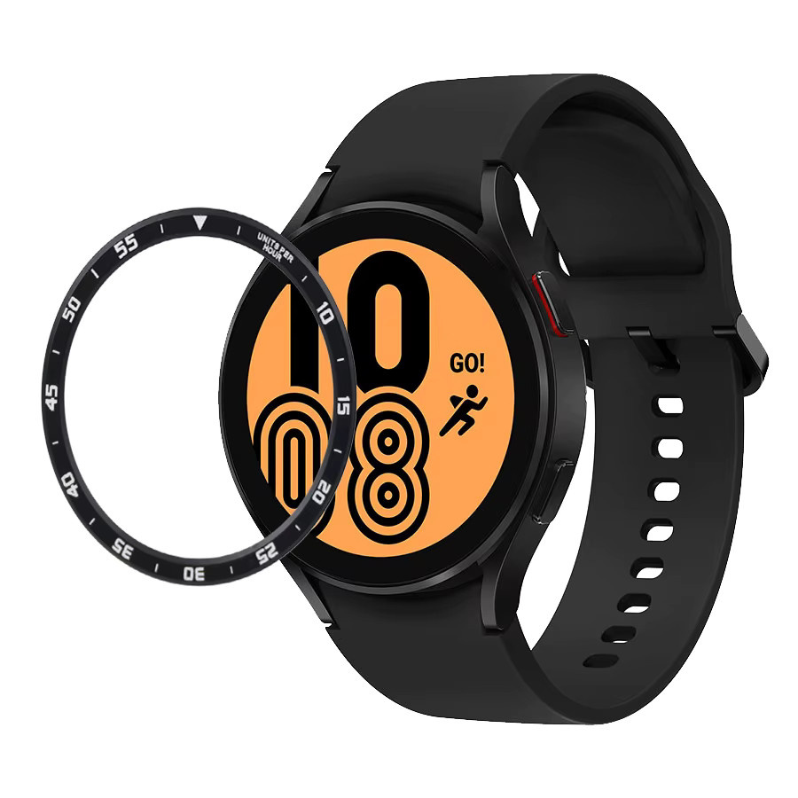 SARENGAWA Lünette Ringabdeckung für Samsung Galaxy Watch4 5 6 7, Edelstahl, Schwarz - Bild 3