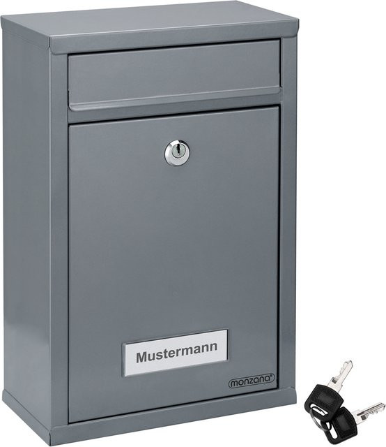 Briefkasten in Silber, B/T/H: 32 x 22 x 9 cm - Bild 1