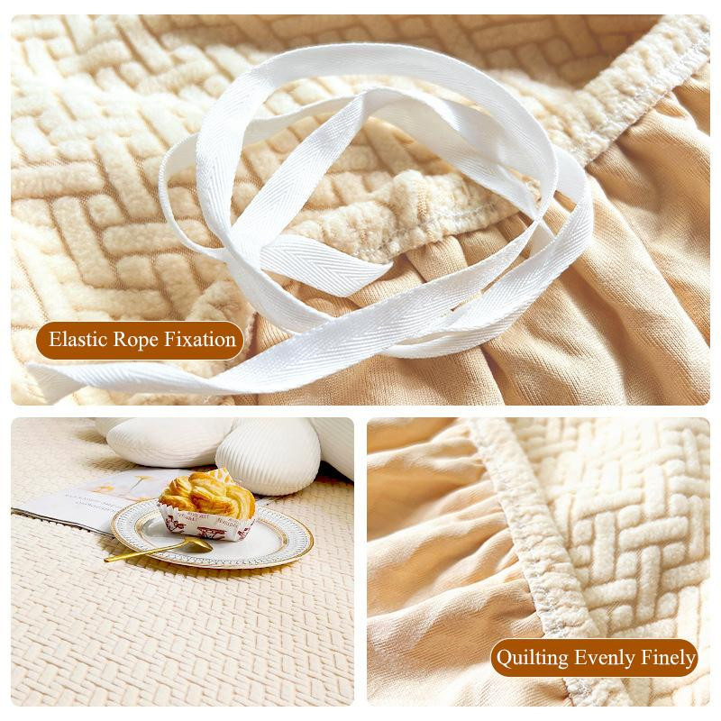 Yiran Furniture Elastischer Sofabezug aus Baumwolle und Polyester in Beige für 1-Sitzer, Breite: 90-140 cm - Bild 2