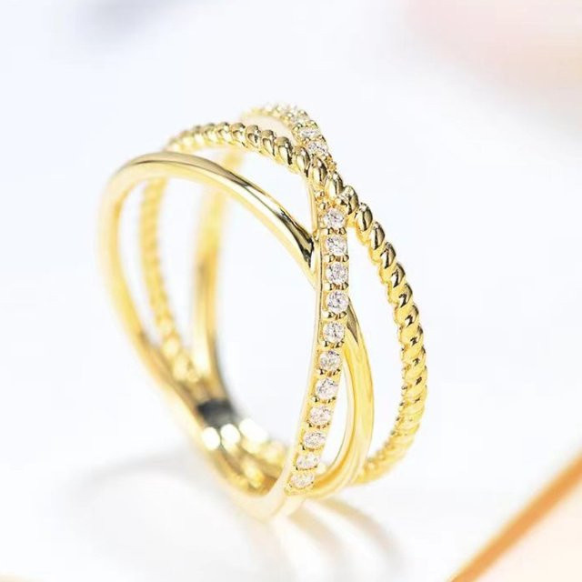 Huitan Ringe, Zirkonia, Gold, Damen - Bild 1