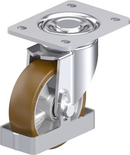Blickle Stahlblech-Lenkrolle LH-ALB 125K-3-FS in Silber, Rad-Durchmesser: 125 mm, Tragfähigkeit: 550 kg - Bild 1