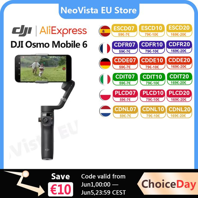 DJI Osmo Mobile 6 OM 6 Handheld Gimbal mit 3-Achsen-Stabilisierung und ActiveTrack 5.0 in Schiefer-Grau - Bild 1