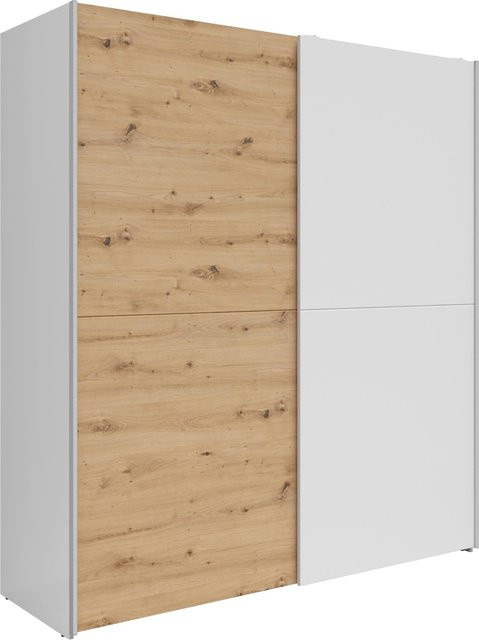 Based Schwebetürenschrank Time Weiß/Eiche Artisan B/H/T: 191 x 170 x 59 cm - Bild 1
