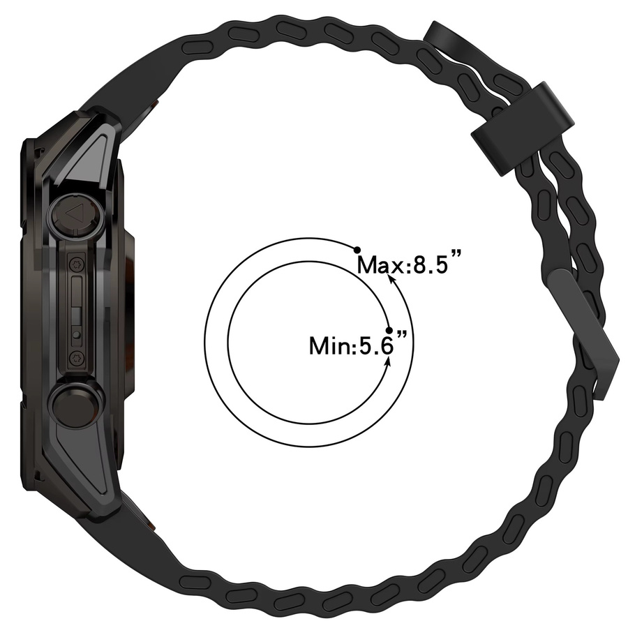 Garmin Uhrenarmband Silikon, 22mm 26mm, Schwarz - Bild 2