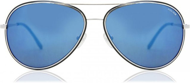 Police S8299m Sonnenbrille Aviator, Vollrand, Metall, Unisex, Black Silver/Grey - Bild 1
