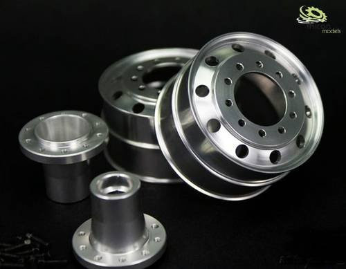Thicon Models Felgen für Modellbau im Maßstab 1:16 aus Alu, 1 Paar, Durchmesser: 22,5 mm - Bild 1