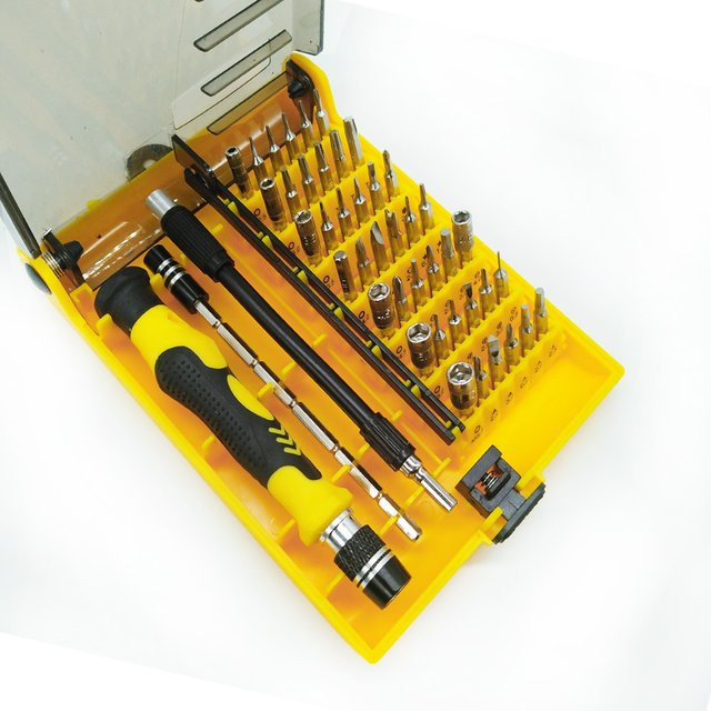 Fbiannely 45 in 1 Präzisions-Schraubendreher-Set mit Magnetfunktion und Pinzette in Gold - Bild 1