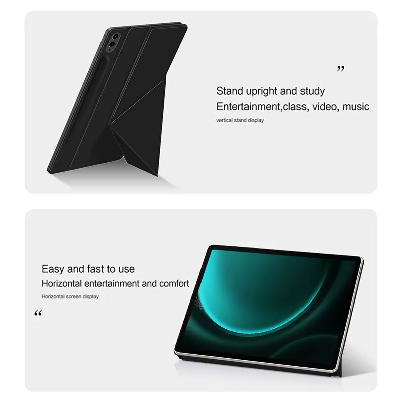 Magnetische Tablet Hülle für Samsung Galaxy Tab S9 FE, S7, S8, S9, S7 FE, S8 Plus, S9 FE+, S9 Ultra und Fold in Pink und Black - Bild 3