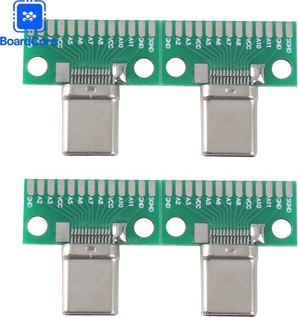 YTDMEN USB-C Typ-C Test PCB Board Adapter Set für Datenleitung und Kabelübertragung, Grün, 2/4 Stück - Bild 1
