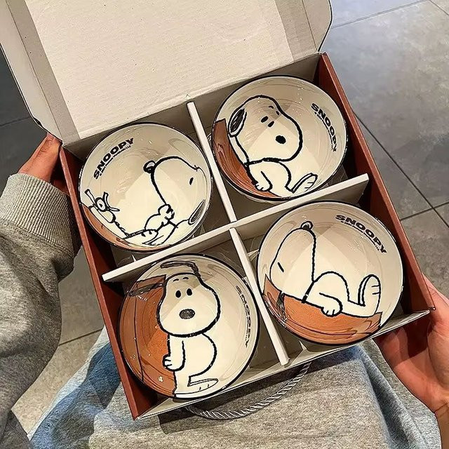 Bandai Snoopy Keramikschüssel für Kinder in Weiß - Bild 1