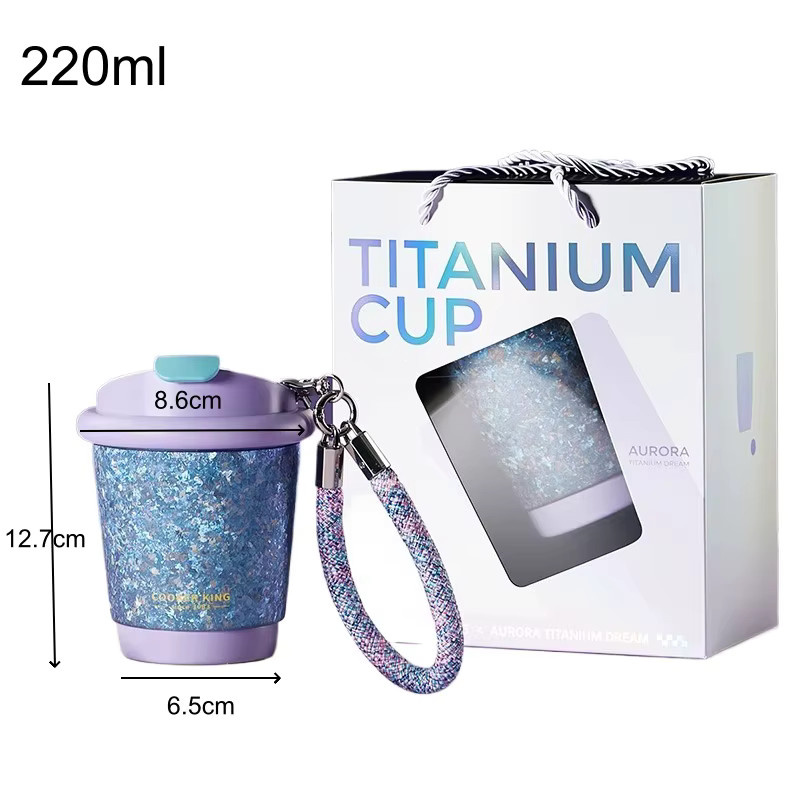 COOKER KinG Reiner Titan Thermosbecher mit Seil, Farbe: Grün, Volumen: 220 ml oder 360 ml - Bild 3