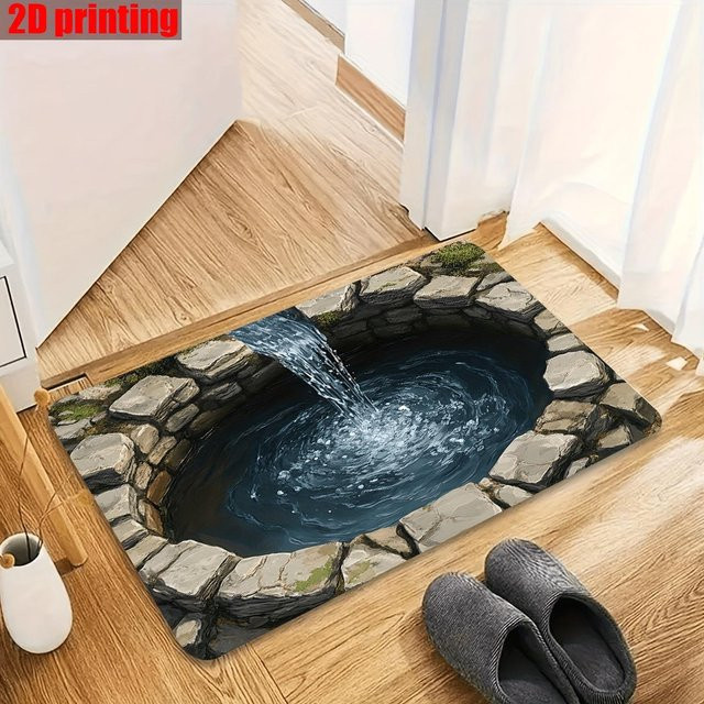 Badematte Fantasy Wasserturm von Chocolate Home in Blau mit Mystischem Höhlendesign, B/B: 50 x 80 cm - Bild 1