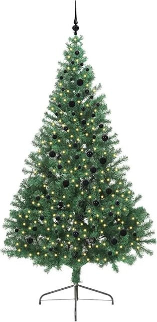 vidaXL Künstlicher Weihnachtsbaum Grün mit warmweißer LED-Beleuchtung, Höhe: 240 cm - Bild 1