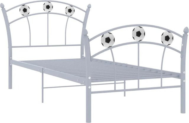 vidaXL Einzelbett mit Fußball-Design aus Metall in Grau für Kinderzimmer, B/T/H: 90 x 200 x 101 cm - Bild 1