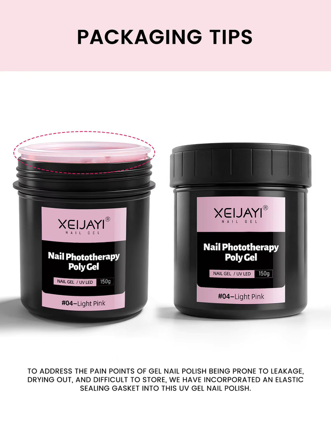XEIJAYI Poly Nagelgel, White, Glänzend, 150g - Bild 4