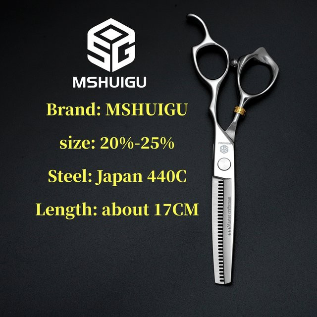 MSHUIGU Friseurschere, 6 Zoll, Edelstahl, Reverse Blade - Bild 1