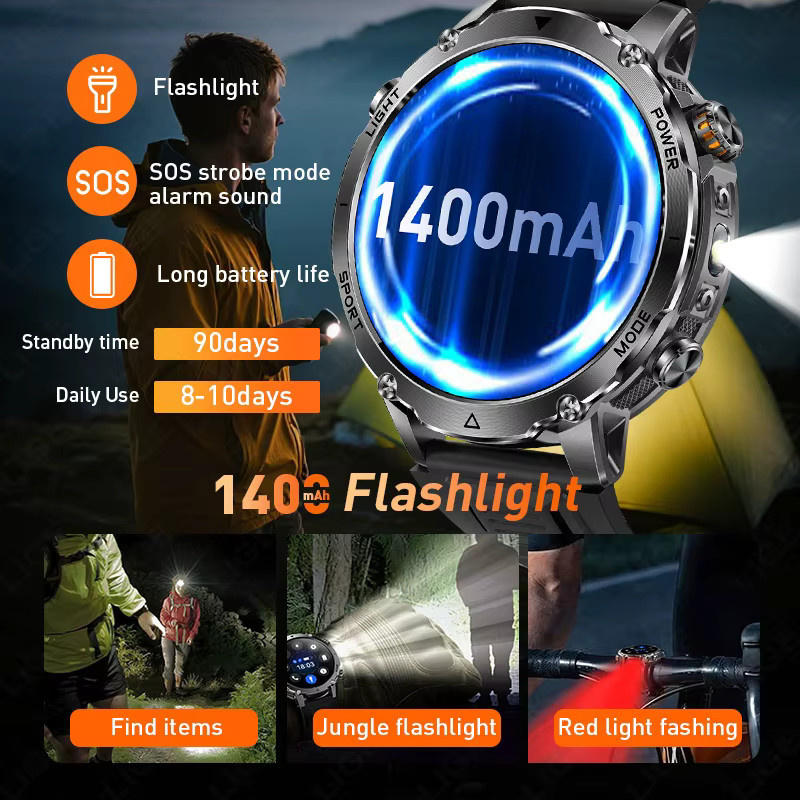 LIGE Smartwatch, Schwarz, Silikon, Unisex, wasserdicht - Bild 3