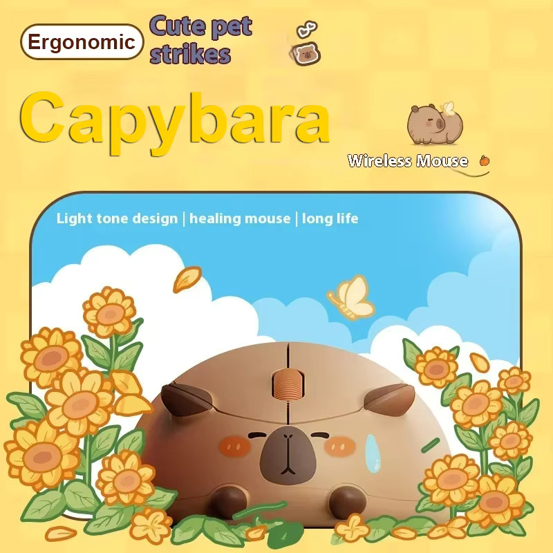 YOCUNKER Capybara Kabellose Maus in Pink, Optische 2,4G USB Maus mit Silent-Click für Laptop und PC - Bild 3