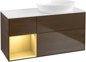 V&B Waschtischunterschrank Finion mit Wandbeleuchtung, Weiß lackiert, Breite: 120 cm, Tiefe: 50,1 cm, Höhe: 50,1 cm - Bild 1