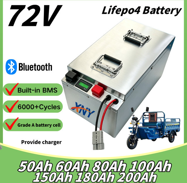DIXSG 72V LiFePO4 Lithium-Batterie mit Bluetooth in Silber für Roller, Motorrad, Dreirad und Elektro-Fahrzeuge - Bild 1