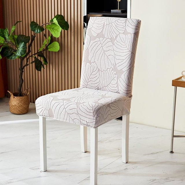 Traummacher Jacquard Esszimmerstuhlbezug elastisch und rutschfest in Beige - Bild 1