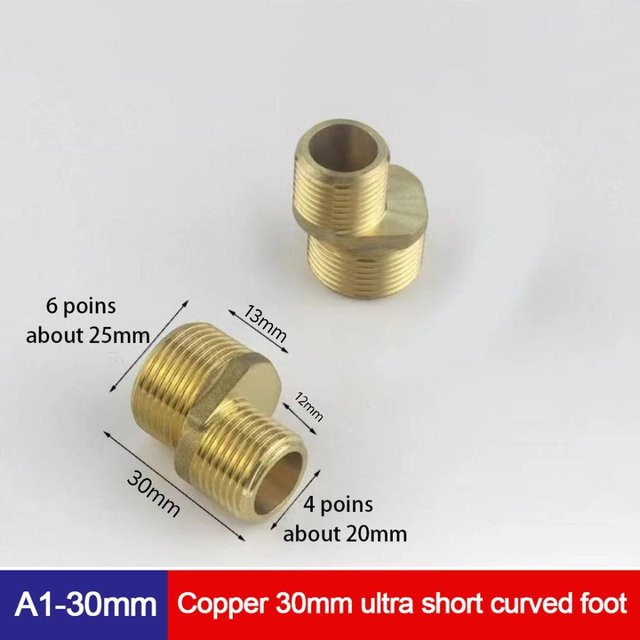SHhezhi Duscharmatur Adapter aus Kupfer in Gold, abgewinkelter und gebogener Fuß für die Wandmontage, 30mm - Bild 1
