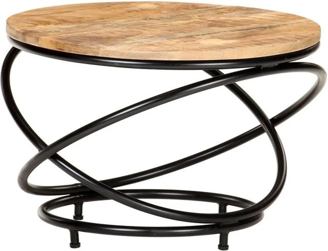 vidaXL Couchtisch aus Mango-Massivholz in Schwarz und Braun, B/T/H: 60 x 60 x 40 cm - Bild 1
