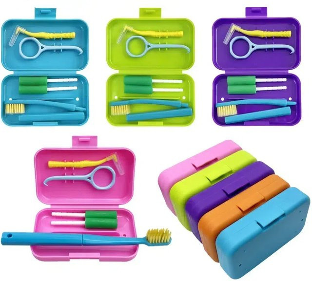 Yaidu Zahnbürsten-Box, 20er Set, Kieferorthopädische Mundhygiene-Kits mit Interdentalbürste und Zungenschaber - Bild 1