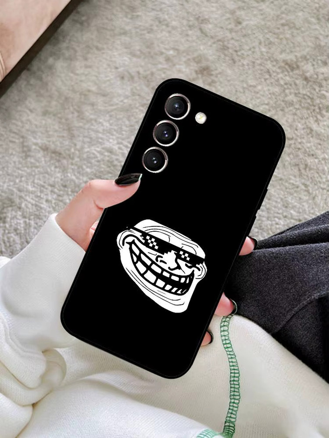 Handyhülle mit T-Trollfaces Memes Design für Samsung Galaxy S21 S22 S23 S24 S25 S26 Ultra FE Plus 5G A52S Soft Cover in Schwarz - Bild 7