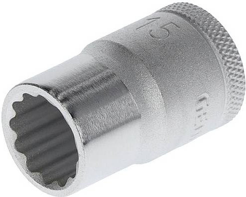 Gedore Steckschlüsseleinsatz 12-kant, 1/2 Zoll Antrieb, Weite: 15 mm, Farbe: Silber - Bild 1