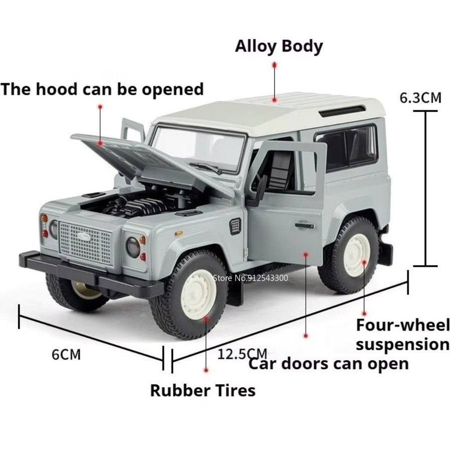 RMZ city Land Rover Defender Modellauto, 1:32, Metall, Gummireifen - Bild 2