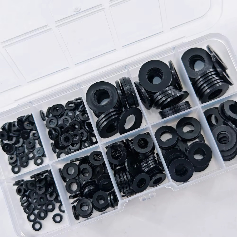 Tnbotry 350-teiliges Nylon-Dichtungsset in Schwarz mit flachen Kunststoff-Dichtungen für M2, M2,5, M3, M4, M5, M6 und M8 - Bild 4