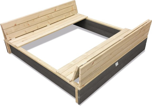 EXIT Toys Aksent Holzsandkasten aus Zypressenholz in Grau, B: 136 cm, T: 132 cm - Bild 1