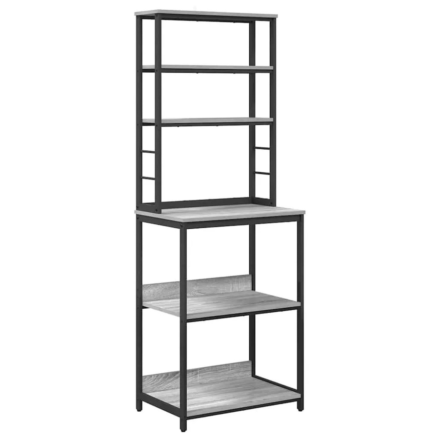 vidaXL Küchenregal im Industrial Design aus Holzwerkstoff und Stahl, Grau, B/T/H: 60 x 40 x 168 cm - Bild 2