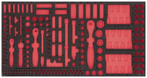 Vigour Schaumstoffeinlage V4521 für Steckschlüssel-Werkzeug-Satz in Schwarz-Rot - Bild 1